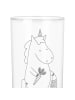 Mr. & Mrs. Panda Saftglas Einhorn Vegan mit Spruch in Transparent