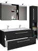 VCM  4-tlg. Doppel Waschplatz Zwei Waschtisch Budasi SC in Schwarz