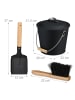 relaxdays 3tlg. Ascheeimer Set in Schwarz