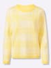 Sieh an! Rundhals-Pullover in zitrone-ecru-gemustert