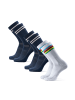 DANISH ENDURANCE Socken long cycling in navy stripes white stripes