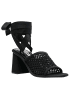 Miu Miu Schwarz Stoff Plateau Sandalen