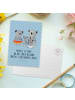 Mr. & Mrs. Panda Postkarte Koala Familie mit Spruch in Blau Pastell