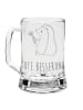 Mr. & Mrs. Panda Gravur Bierkrug Igel Blumen mit Spruch in Transparent