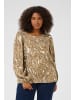 KAFFE curve Bluse langarm KCmilina Regular fit in Toasted Coconut Graphic Animal