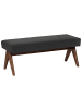 Beliani Bettbank TAMRE in Schwarz/Braun - (W) 118 x (H) 48 x (L) 46 cm