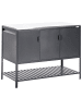 Beliani Gartenküche MAENZA in Schwarz/Silber - (W) 120 x (H) 93 x (L) 60 cm