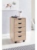KADIMA DESIGN Rollcontainer 33 x 64 x 38 cm MDF-Holz 5 Schubladen sonoma
