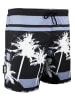 GUGGEN MOUNTAIN Badehose Herren Palmen Beach Streifen Schwarz Weiß