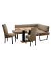 58 aufm Kessel ECKBANKGRUPPE Modern Doralyn 1 für 7 Personen Microfaser Schwarz/Braun