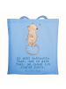 Mr. & Mrs. Panda Tote Bag Bär Einrad fahren mit Spruch in Sky Blue
