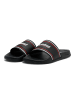 Hummel Badelatschen Pool Slide Damen in BLACK/WHITE/RED