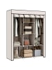 HOMCOM Stoffschrank-125L x 43B x 162,5H cm-Cremeweiß