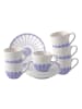 Villeroy & Boch 6er Set Espressotassen mit Untertassen Fleur Couleur in 70 ml in Bleu