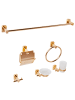 Beliani 6-tlg Badaccessoires Set POCONE in Gold