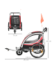 HOMCOM 2 in 1 Kinderanhänger Rot+Schwarz