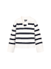 DreiMaster Women Sweater in offwhite dark navy