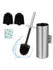 relaxdays Toilettenbürste in Silber  - (B)9 x (H)36,5 x (T)11 cm