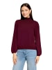 CARTOON Strickpullover mit Rüschen in Dark Aubergine