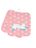 Mr. & Mrs. Panda Topflappen Einhorn Sternenhimmel ohne Spruch in Rot Pastell
