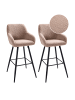 Beliani 2-tlg Barhocker CASMALIA in Beige/Schwarz