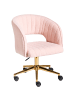 Beliani Bürostuhl KATONAH in Rosa/Gold - (W) 57 x (H) 78 x (L) 57 cm