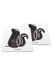 Mr. & Mrs. Panda Bierdeckel Stinktier Sitzen ohne Spruch in Weiß