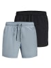 Jack & Jones Badeshorts 2er Pack in Schwarz/Grau