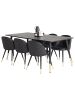 ebuy24 Essgruppe Dipp 61 (7-teilig) Schwarz 90 x 180 cm
