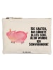Mr. & Mrs. Panda Schminkbeutel Einhorn Schwein mit Spruch in Weiß