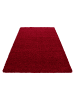 KADIMA DESIGN Teppich Hochflor Shaggy Waschbar Einfarbig RHEIN Strapazierfähig in Rot