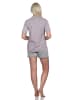 NORMANN Kurzarm Schlafanzug Shorty Herz - 79074 in grau