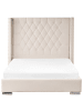 Beliani Doppelbett LUBBON in Weiß/Silber - (W) 152 x (H) 142 x (L) 215 cm