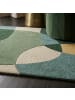 KADIMA DESIGN Wollteppich Kurzflor AIRE Abstrakt Naturfaser Wohnzimmer in Grün-Blau
