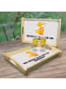 Mr. & Mrs. Panda Holz Tablett Fuchs Kommunion mit Spruch in Grau Pastell