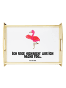 Mr. & Mrs. Panda Küchentablett Flamingo Yoga mit Spruch in Weiß