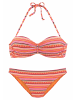 LASCANA Bügel-Bandeau-Bikini in orange-gestreift