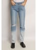 enflame Destroyed High Waist Mom Jeans mit Farbverlauf Bleached Design in Blau