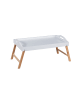 relaxdays Betttablett in Weiß/ Natur - (B)55,5 x (H)24 x (T)30 cm