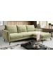 Inn.Furn Sofa grün Webstoff 259 x 167 cm, Ecksofa 5-Sitzer, L-Sofa Ottomane rechts