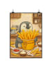 Mr. & Mrs. Panda Bild Pinguin Pommes Eimer Design ohne Spruch in Weiß