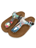 Dogo Lila Zehentrenner Sandalen - Yabara with Fish 36 in Mehrfarbig