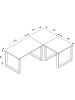 VCM  U Schreibtisch Eckschreibtisch L Form 220x160x80 in Schwarz / Anthrazit