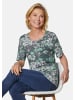 GOLDNER Streifenshirt mit Blumenmotiv in dunkelmarine / mint / gemustert