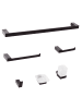 Beliani 8-tlg Badaccessoires Set TUMACO in Schwarz