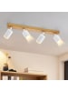 ZMH Deckenleuchte in Weiß 4-flammige GU10 LED Holz Vintage schwenkbar Deckenspots