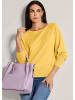 MADELEINE Basic Strickpullover mit Fledermausärmeln in goldgelb / melange