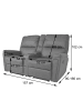 MCW 2er Kinosessel K17 mit Getränkehalter, Stoff/Textil dunkelgrau