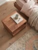 KADIMA DESIGN Nachtkonsole Massivholz | Landhausstil, Schublade, Fertig Montiert in Beige