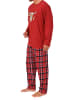 NORMANN Schlafanzug Weihnachten langarm Renntier - 88358 in rot